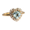 Emma | Heart Cut Sky Blue Topaz Halo Ring