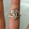 Stella | 2 ct. Emerald Cut Diamond Starburst Ring