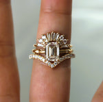 Stella | 2 ct. Emerald Cut Diamond Starburst Ring