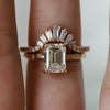 Stella | 2 ct. Emerald Cut Diamond Starburst Ring