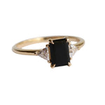 Alexis | 1 ct. Emerald Cut Black Onyx Three-Stone Ring