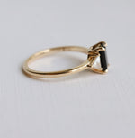 Alexis | 1 ct. Emerald Cut Black Onyx Three-Stone Ring