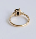 Alexis | 1 ct. Emerald Cut Black Onyx Three-Stone Ring