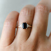 Alexis | 1 ct. Emerald Cut Black Onyx Three-Stone Ring