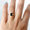 Alexis | 1 ct. Emerald Cut Black Onyx Three-Stone Ring
