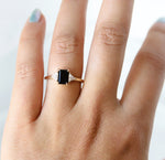 Alexis | 1 ct. Emerald Cut Black Onyx Three-Stone Ring