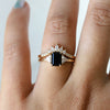 Alexis | 1 ct. Emerald Cut Black Onyx Three-Stone Ring