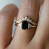 Alexis | 1 ct. Emerald Cut Black Onyx Three-Stone Ring