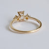 EVA | 0.7 ct. Emerald Cut Peach Morganite and Pearl Side Stone Ring
