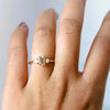 EVA | 0.7 ct. Emerald Cut Peach Morganite and Pearl Side Stone Ring
