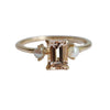 EVA | 1 ct. Emerald Cut Peach Morganite and Pearl Side Stone Ring