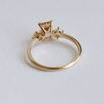 EVA | 1 ct. Emerald Cut Peach Morganite and Pearl Side Stone Ring