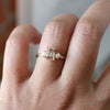 EVA | 1 ct. Emerald Cut Peach Morganite and Pearl Side Stone Ring