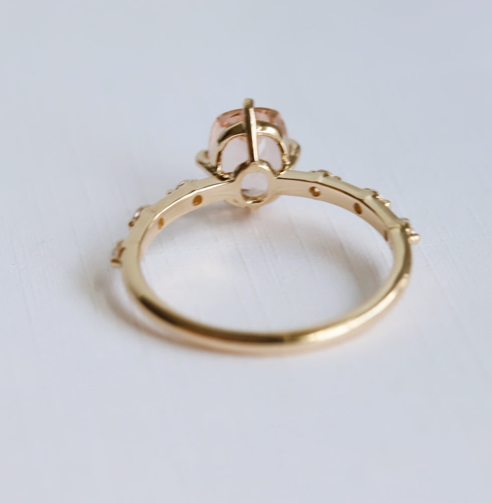 Aurora | 1 ct. Cushion Cut Morganite Accented Ring