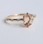 Aurora | 1 ct. Cushion Cut Morganite Accented Ring