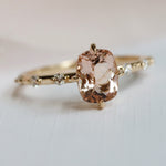 Aurora | 1 ct. Cushion Cut Morganite Accented Ring