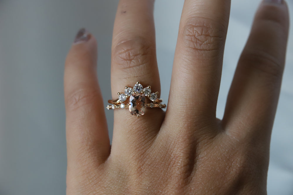 Aurora | 1 ct. Pear Morganite Accented Ring