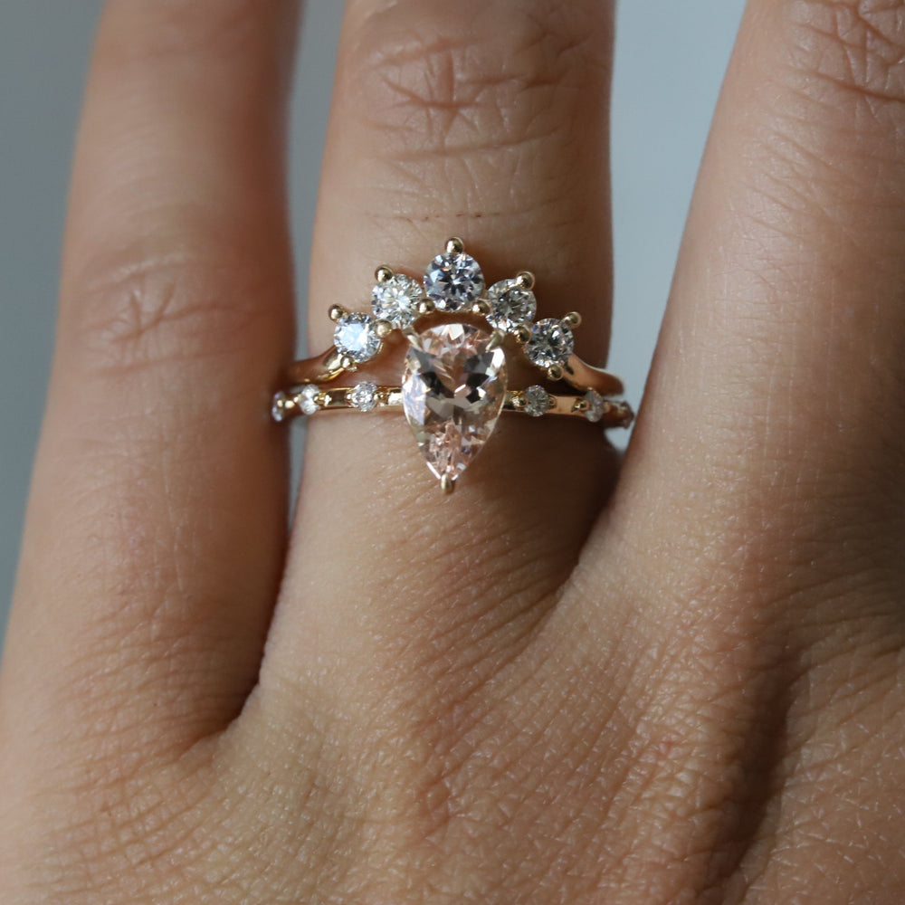 Aurora | 1 ct. Pear Morganite Accented Ring