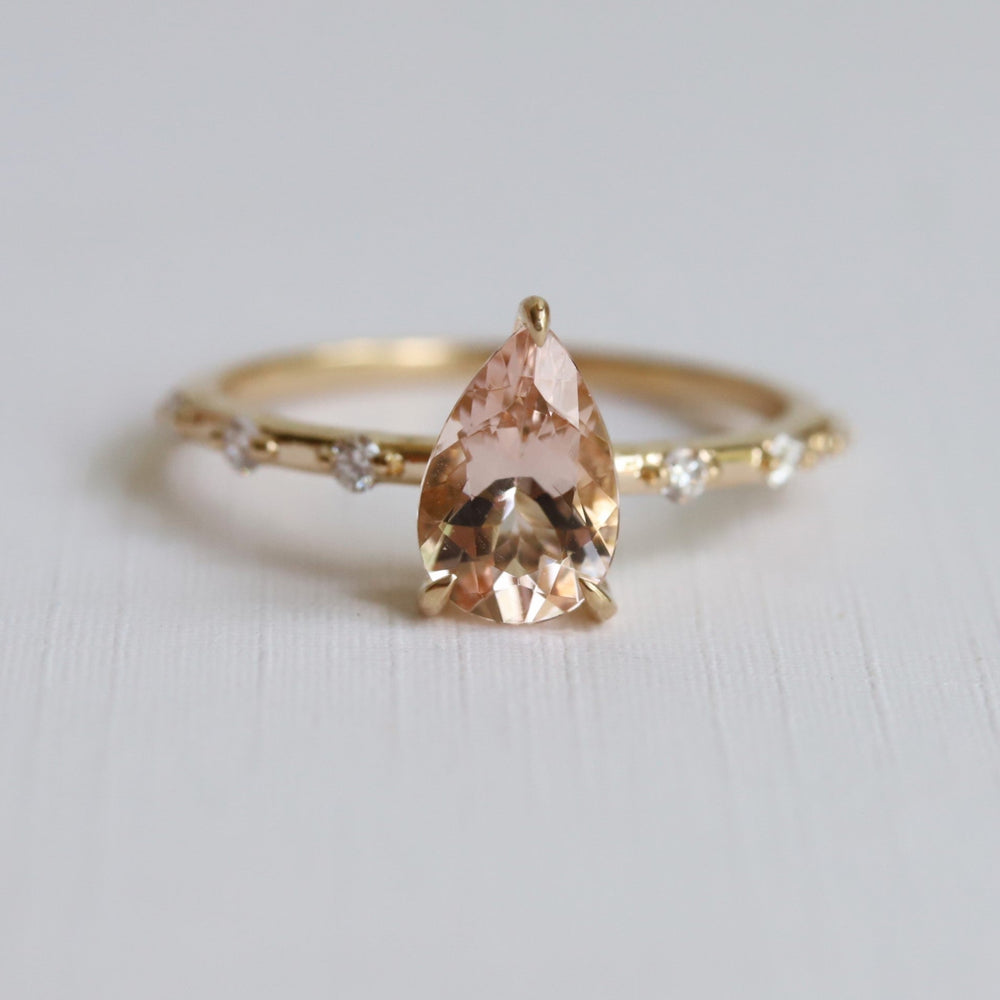 Aurora | 1 ct. Pear Morganite Accented Ring