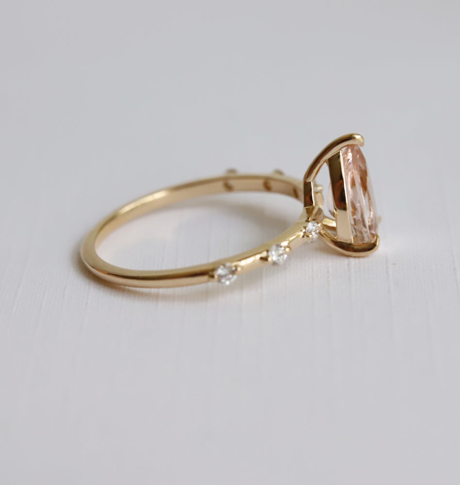 Aurora | 1 ct. Pear Morganite Accented Ring