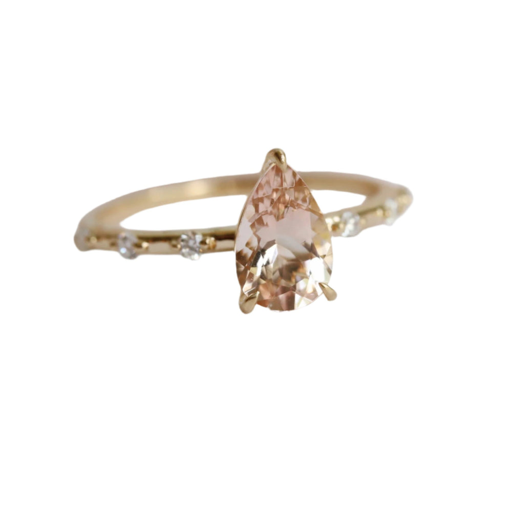 Aurora | 1 ct. Pear Morganite Accented Ring