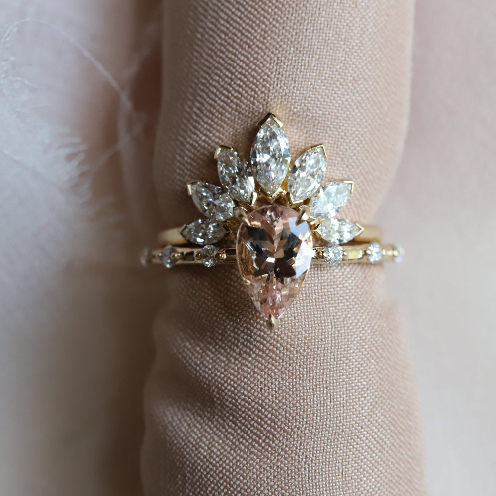 Aurora | 1 ct. Pear Morganite Accented Ring