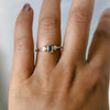 EVA | 0.7 ct. Emerald Cut Aquamarine and Pearl Side Stone Ring