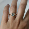 EVA | 0.7 ct. Emerald Cut Aquamarine and Pearl Side Stone Ring