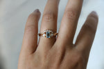 EVA | 0.7 ct. Emerald Cut Aquamarine and Pearl Side Stone Ring