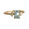 EVA | 1 ct. Emerald Cut Aquamarine and Pearl Side Stone Ring