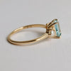 EVA | 1 ct. Emerald Cut Aquamarine and Pearl Side Stone Ring