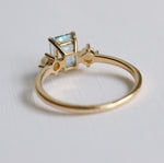 EVA | 1 ct. Emerald Cut Aquamarine and Pearl Side Stone Ring