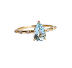 Aurora | 1 ct. Pear Aquamarine Accented Ring