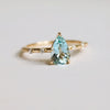 Aurora | 1 ct. Pear Aquamarine Accented Ring