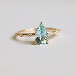 Aurora | 1 ct. Pear Aquamarine Accented Ring