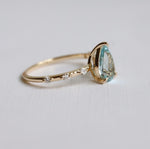 Aurora | 1 ct. Pear Aquamarine Accented Ring