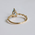 Aurora | 1 ct. Pear Aquamarine Accented Ring