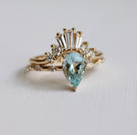 Aurora | 1 ct. Pear Aquamarine Accented Ring