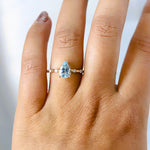 Aurora | 1 ct. Pear Aquamarine Accented Ring