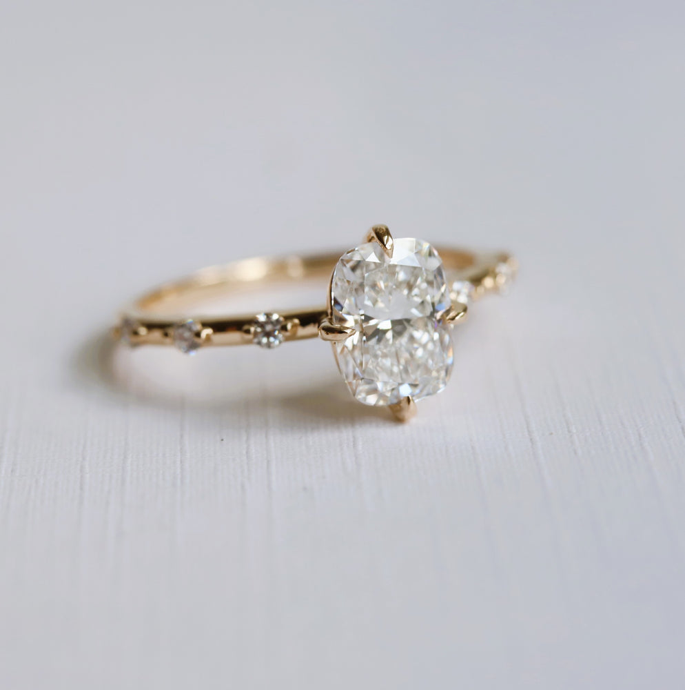 Aurora | 1 ct. Elongated Cushion Diamond Accented Ring