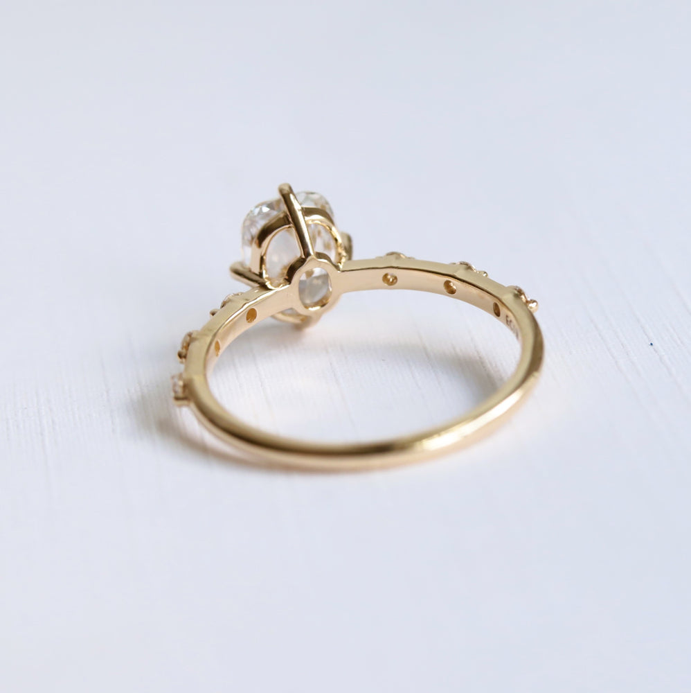Aurora | 1 ct. Elongated Cushion Diamond Accented Ring