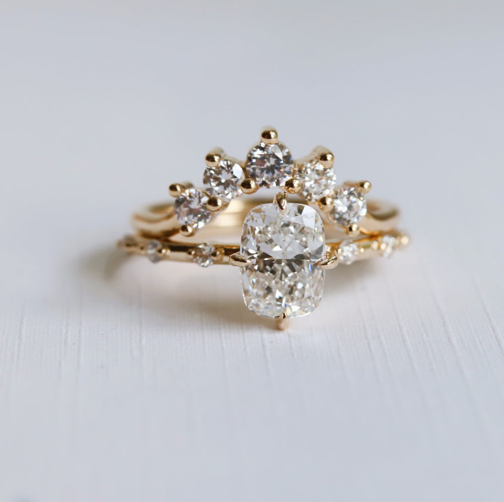 Aurora | 1 ct. Elongated Cushion Diamond Accented Ring