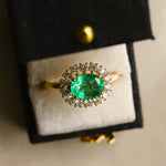 Emma | 1 ct. Oval Emerald East West Halo Ring