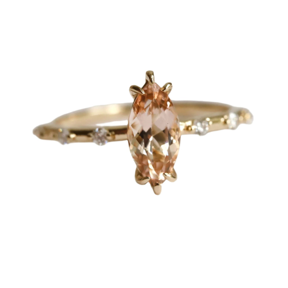 Aurora | 1 ct. Marquise Morganite Accented Ring