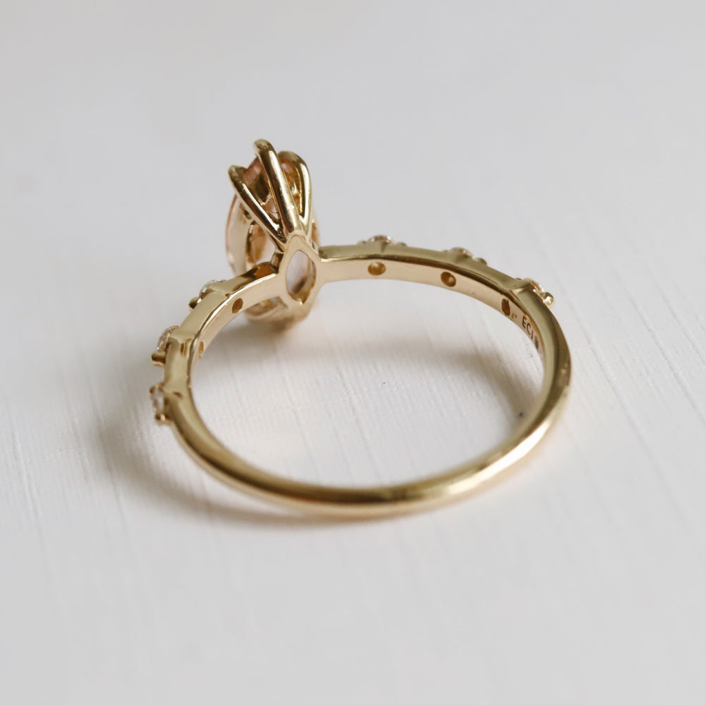Aurora | 1 ct. Marquise Morganite Accented Ring