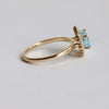 Emma | 1 ct. Emerald Cut Sky Blue Topaz East West Halo Ring