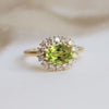 Emma | 1 ct. Oval Peridot East West Halo Ring
