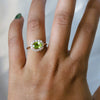 Emma | 1 ct. Oval Peridot East West Halo Ring