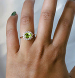 Emma | 1 ct. Oval Peridot East West Halo Ring