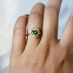 Emma | 1 ct. Heart Peridot Halo Ring